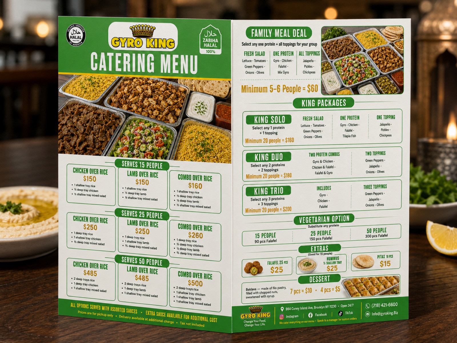 Gyro King catering menu