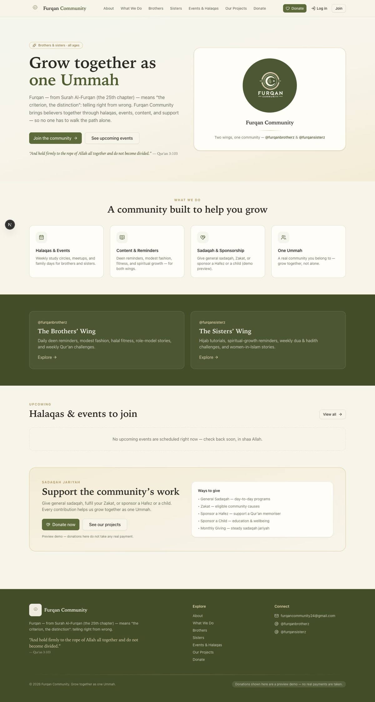 The Furqan Community website