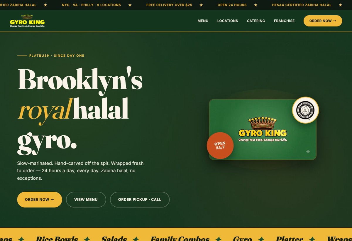 The Gyro King website
