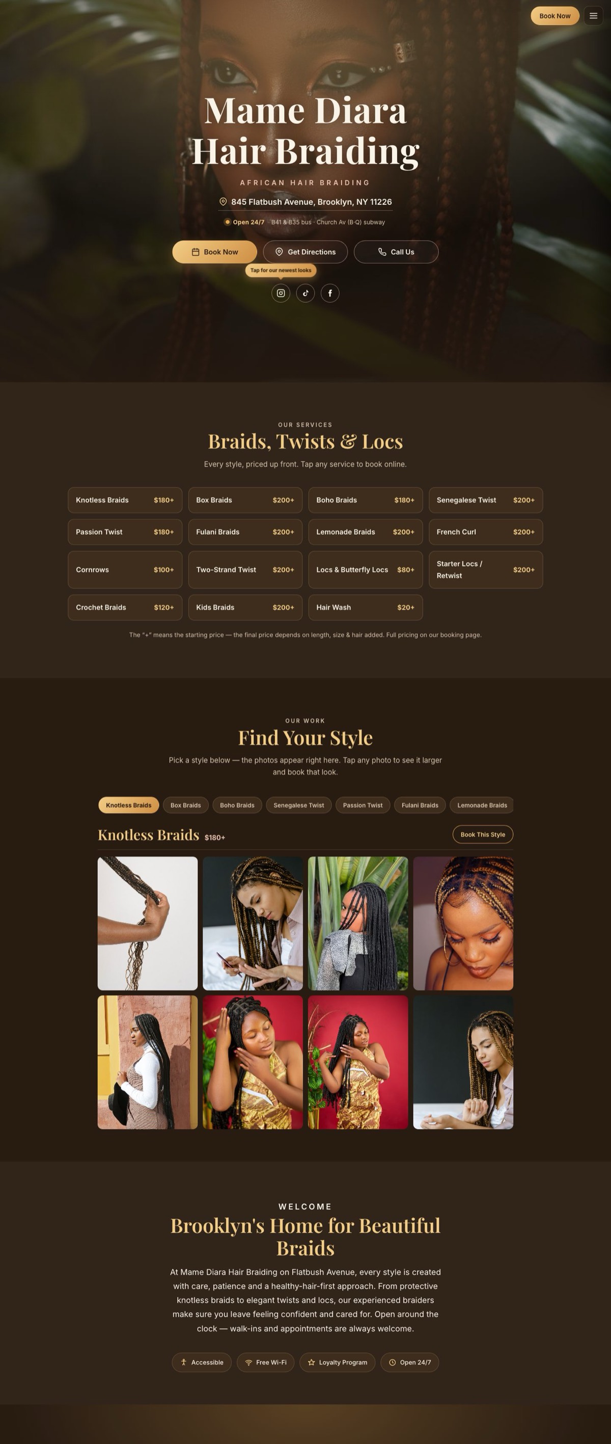 Website for Mame Diara
