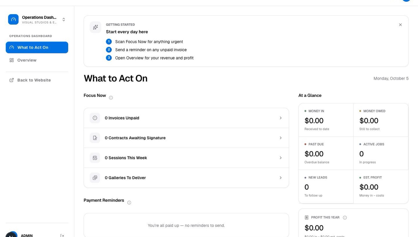 Operations Dashboard — what needs you today